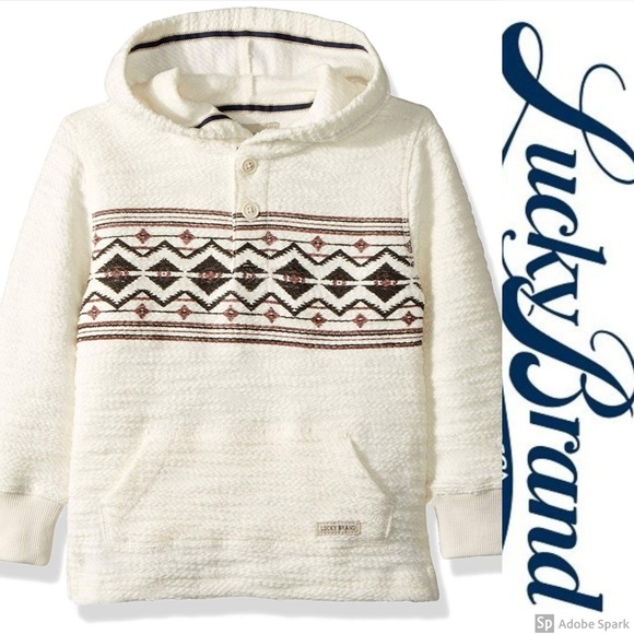 Lucky Brand Other - Lucky Brand Hoodie Boys Hooded Pullover Shirt size 4T Long Sleeve NWT